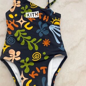 Kith Kids Colorful One-Shoulder Swimsuit